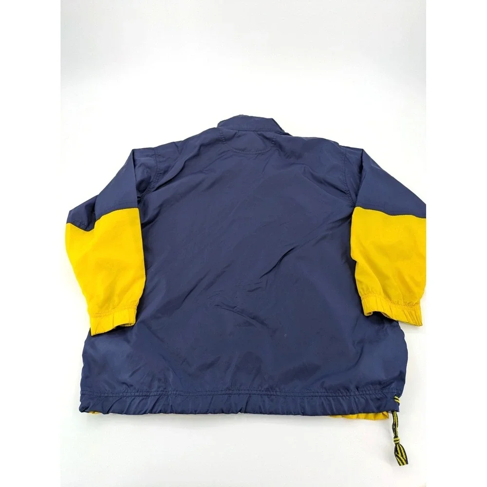 VTG 90s Nike Big‎ Swoosh Windbreaker Jacket Kids Large Blue Yellow Colorblock L